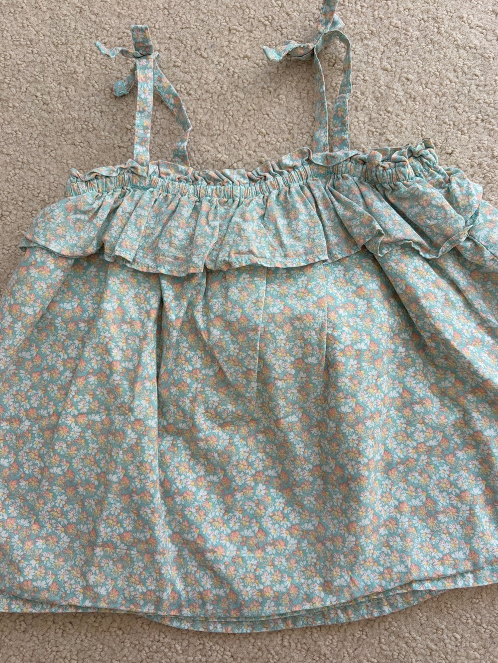 Mint Green Floral Tank Top